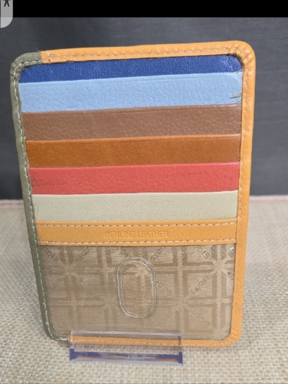 Lodis Two-Tone Mustard and Olive Card Case NWOT